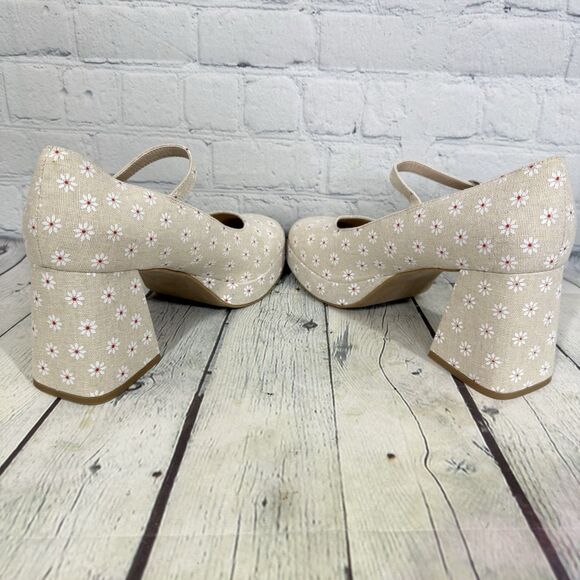 Maiden Platform Floral Fabric Women Size 9.5 Block Mary Jane Cottage Fairy Shoes - Picture 5 of 10